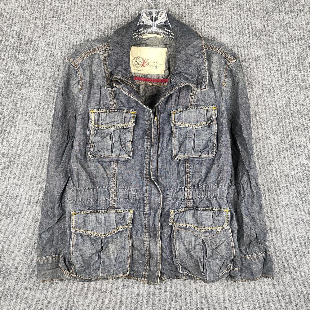 Gap Jacket Womens Small Blue 1969 Limited Edition Denim Military Utility Pockets